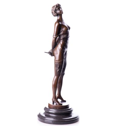 Bronze Figur Weiblicher Akt Domina 36x14x14cm2