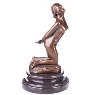 Bronze Figur Weiblicher Akt kniend 22x12x12cm