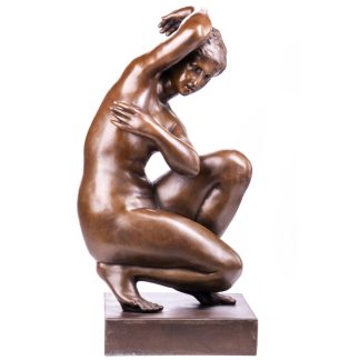 Bronze Figur Weiblicher Akt kniend 75x35x32cm