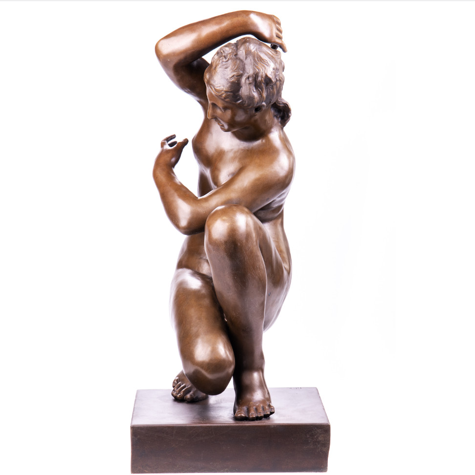 Bronze Figur Weiblicher Akt kniend 75x35x32cm2 Bronze Figur Weiblicher Akt kniend 75x35x32cm2