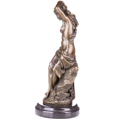 Bronze Figur Weiblicher Akt mit Tuch 30x12x12cm2