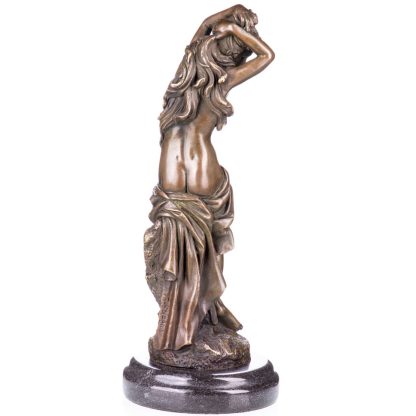 Bronze Figur "Weiblicher Akt mit Tuch" 30x12x12cm – Bild 3