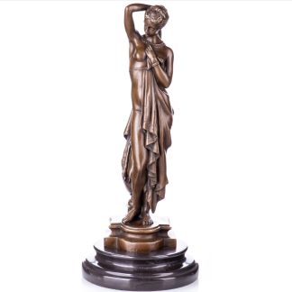 Bronze Figur Weiblicher Akt mit Tuch 35x15x15cm