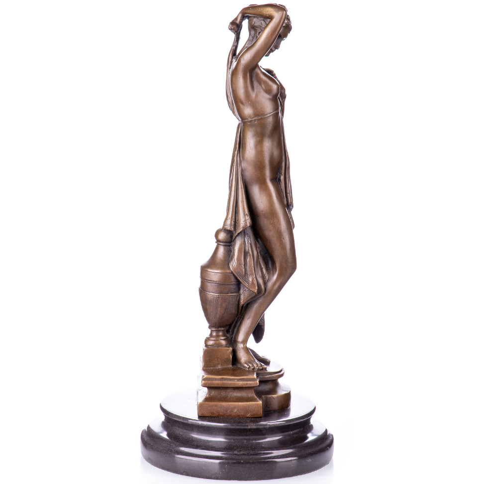 Bronze Figur Weiblicher Akt mit Tuch 35x15x15cm3 Bronze Figur "Weiblicher Akt mit Tuch" 35x15x15cm – Bild 3