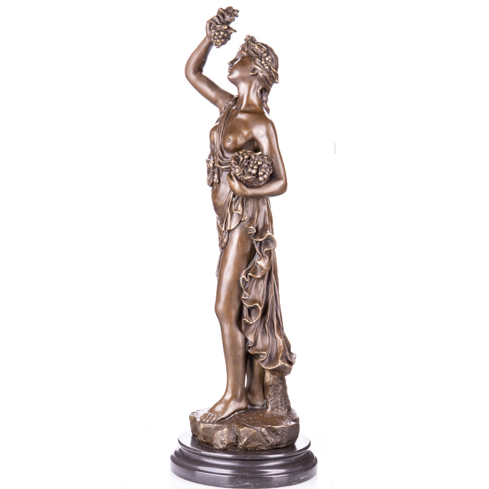 Bronze Figur Weiblicher Akt mit Weintrauben 59x21x19cm2 Bronze Figur Weiblicher Akt mit Weintrauben 59x21x19cm2