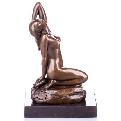 Bronze Figur Weiblicher Akt sitzend 20x13x8cm