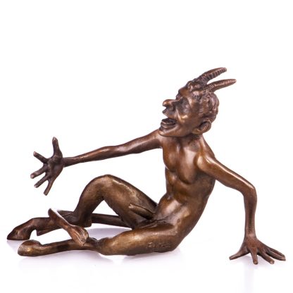 Erotische Bronzefigur Nackter Teufel 11x16x8cm2
