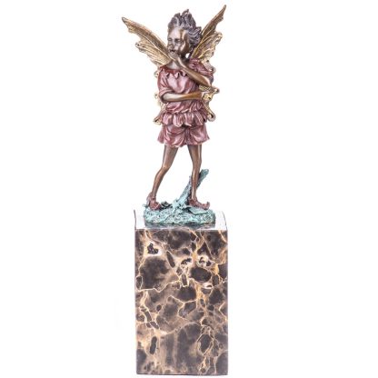 Farbige Bronze Figur Elfe stehend 32x9x9cm