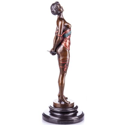 Farbige Bronze Figur Weiblicher Akt Domina 36x14x14cm2