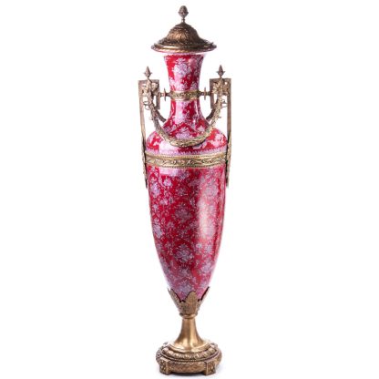 Grosse Prunkvase Deckelvase Lorbeerkranz (2) 150x50x34cm