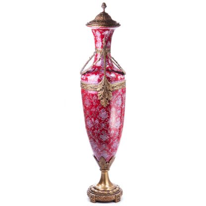 Grosse Prunkvase Deckelvase Lorbeerkranz (2) 150x50x34cm2