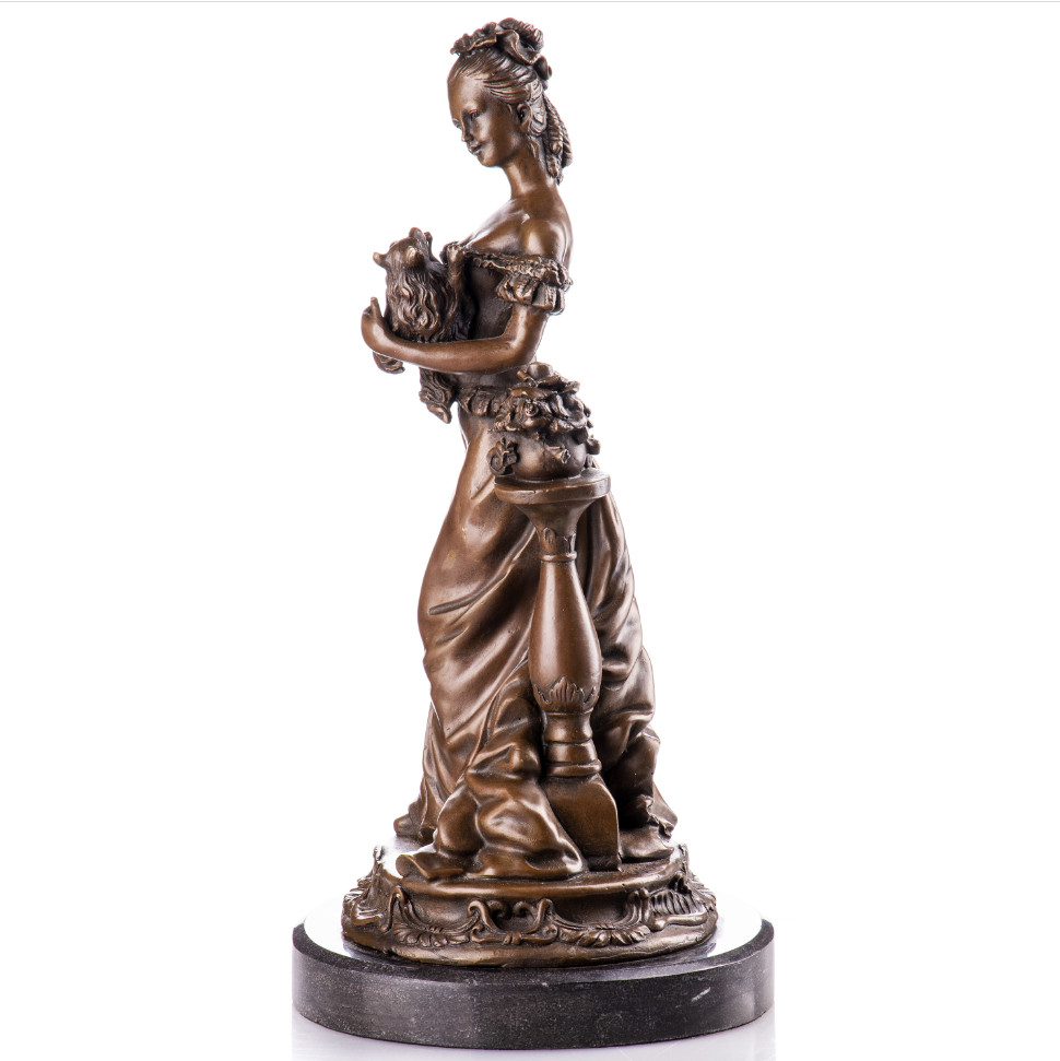 Jugendstil Bronze Figur Frau mit Katze 40x20x19cm2 Jugendstil Bronze Figur Frau mit Katze 40x20x19cm2