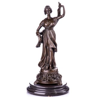 Jugendstil Bronze Figur Frau mit Schal 41x20x20cm