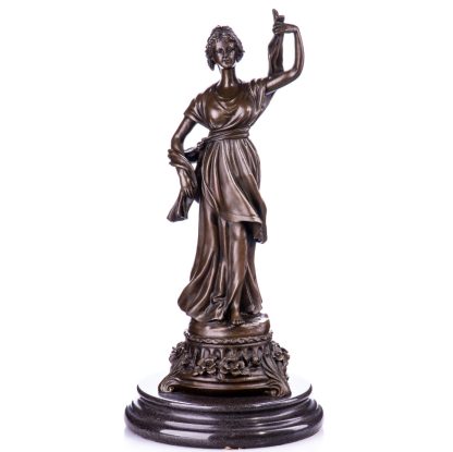 Jugendstil Bronze Figur Frau mit Schal 41x20x20cm