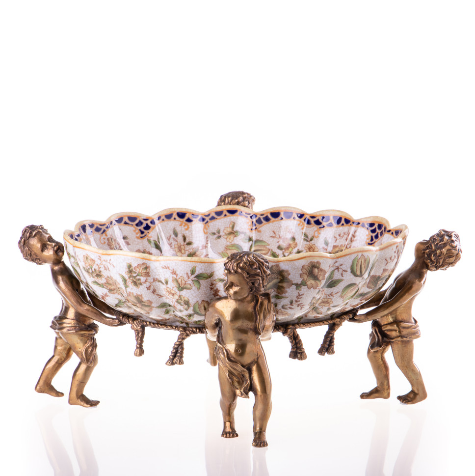 Prunkschale Jardinière Vier Engel (3) 17x41x36cm