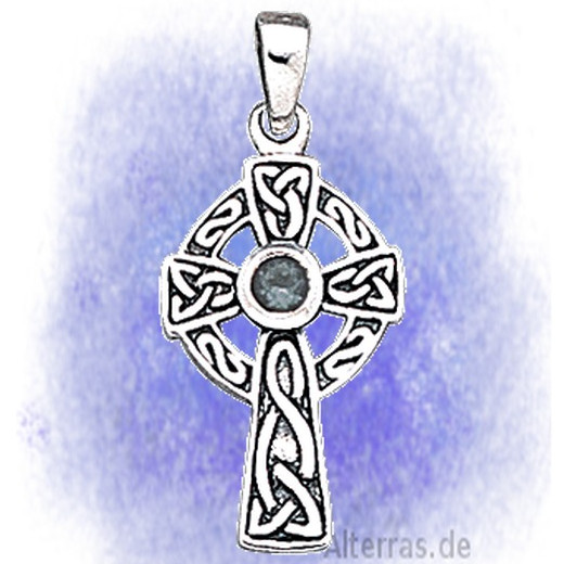 Anhänger Kleines Zeremonienkreuz Bergkristall aus 925-Silber