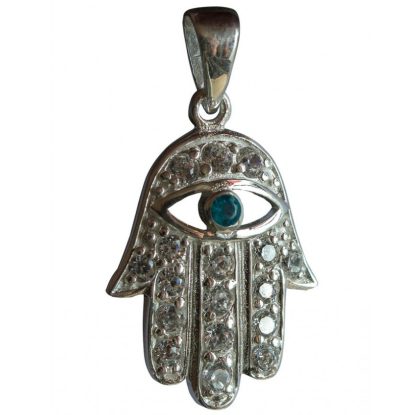 Anhänger Hand of Fatima 18 Zirkonia aus 925 Silber