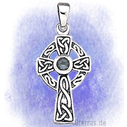 Anhänger Kleines Zeremonienkreuz Bergkristall aus 925-Silber