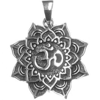 Anhänger Om im Lotus (2) aus 925 Silber
