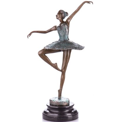 Bronze Figur Ballerina mit grüner Pattinierung 42x22x13cm