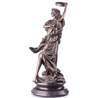 Bronze Figur Frau mit Tambourin 56x24x24cm2