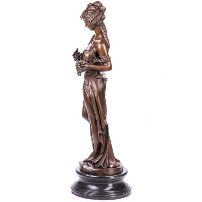 Bronze Figur Frau mit Weintrauben Weinkönigin 85x26x26cm2