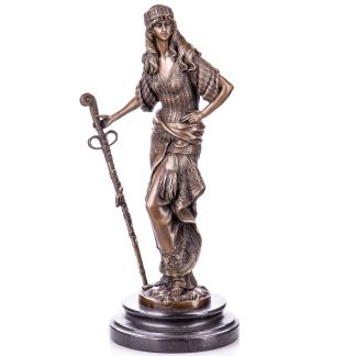 Bronze Figur Helden Berberin mit Gewehr Kabyle Woman of Algeria nach Guillemin 40x20x15cm
