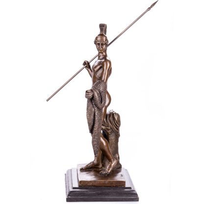 Bronze Figur Helden Griechischer Krieger mit Speer Jason mit dem Vlies 65x30x25cm2