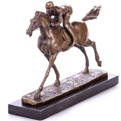 Bronze Figur Jockey mit Pferd 22x30x8cm2