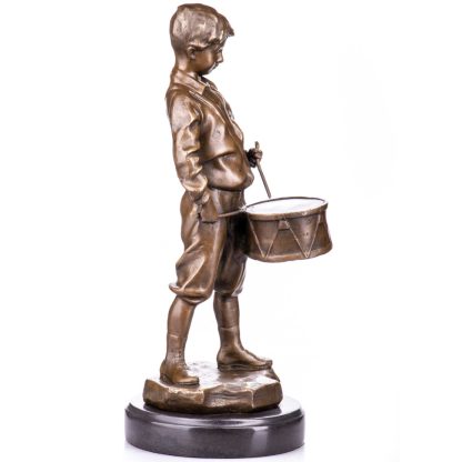 Bronze Figur Junge mit Trommel 37x17x15cm2