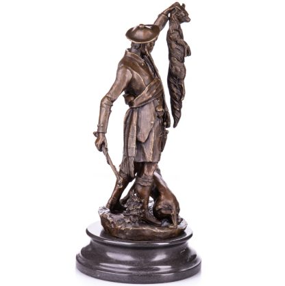 Bronze Figur Mann - "Jäger mit Jagdhund und Fuchs Schottischer Jäger" nach P.J.Mene 56x28x26cm – Bild 3