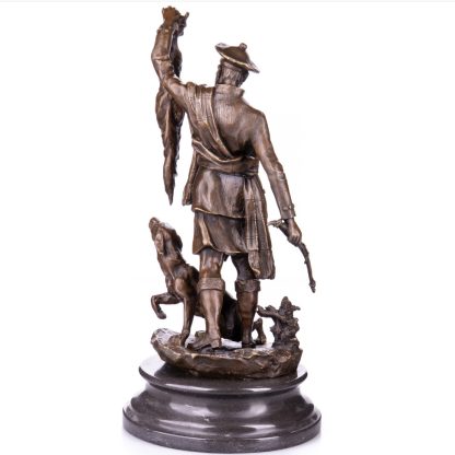 Bronze Figur Mann - "Jäger mit Jagdhund und Fuchs Schottischer Jäger" nach P.J.Mene 56x28x26cm – Bild 4
