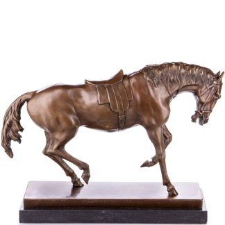 Bronze Figur Pferd mit Sattel 34x46x17cm