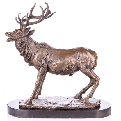 Bronze Figur Röhrender Hirsch 42x40x17cm