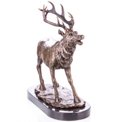 Bronze Figur Röhrender Hirsch 42x40x17cm2