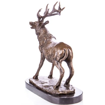 Bronze Figur "Röhrender Hirsch" 42x40x17cm – Bild 3