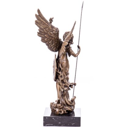 Mythologische Bronzefigur Erzengel Uriel mit Speer und Fackel 52x24x20cm4 416x416 - Mythologische Bronzefigur "Erzengel Uriel mit Speer und Fackel" 52x24x20cm