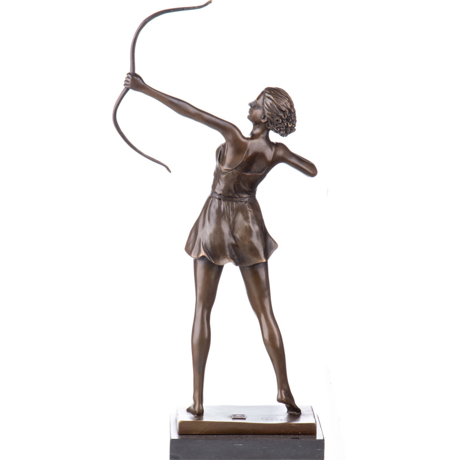Bronze Figur Götter Art Deco Diana mit Bogen 62x21x9cm2 Bronze Figur Götter Art Deco Diana mit Bogen 62x21x9cm2