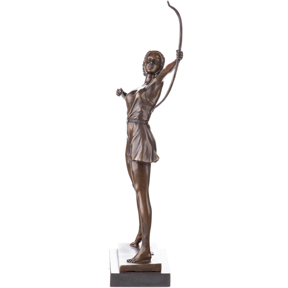 Bronze Figur Götter Art Deco Diana mit Bogen 62x21x9cm4 Bronze Figur Götter "Art Deco Diana mit Bogen" 62x21x9cm – Bild 4