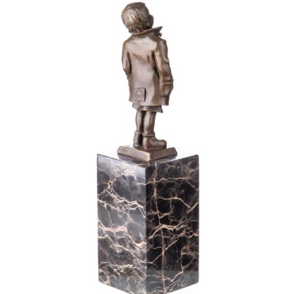 Bronzefigur "Junge mit Mantel" 29x7x7cm – Bild 3