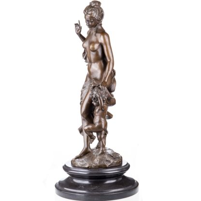 Erotische Bronzefigur Nackte Frau mit Kind 45x24x24cm2