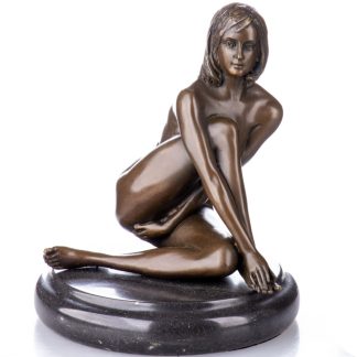 Erotische Bronzefigur Weiblicher Akt 18x15x15cm