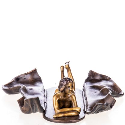 Erotische Bronzefigur Weiblicher Akt aufklappbar 6x14x5cm – Bild 3