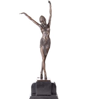 Farbige Art Deco Bronzefigur Tänzerin Egyptian Dancer nach D.H.Chiparus 57x23x12cm
