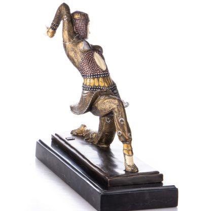 Farbige Art Deco Bronzefigur Tänzerin "Kamorna" nach D.H.Chiparus 28x32x12cm – Bild 3