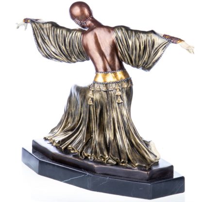 Farbige Art Deco Bronzefigur Tänzerin "Thais" nach D.H.Chiparus 34x45x17cm – Bild 3