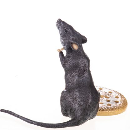Farbige Bronzefigur "Maus mit Keks" Wiener Art 13x19x9cm – Bild 3