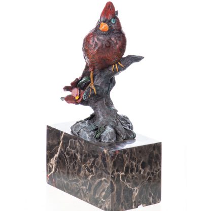 Farbige Bronzefigur "Vogel auf Ast" 23x13x7cm – Bild 3