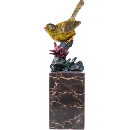 Farbige Bronzefigur Vogel auf Ast 28x10x9cm3 416x416 - Farbige Bronzefigur "Vogel auf Ast" 28x10x9cm