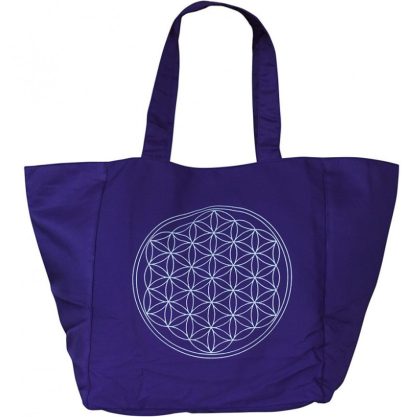 Tasche Blume des Lebens Baumwolle-Polyester lila 48x33cm